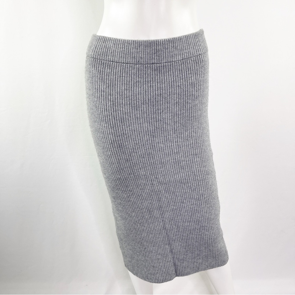 Jw Signature Gray Knit Midi Skirt Size S Ribbed Knit Bodycon Sexy Stretchy